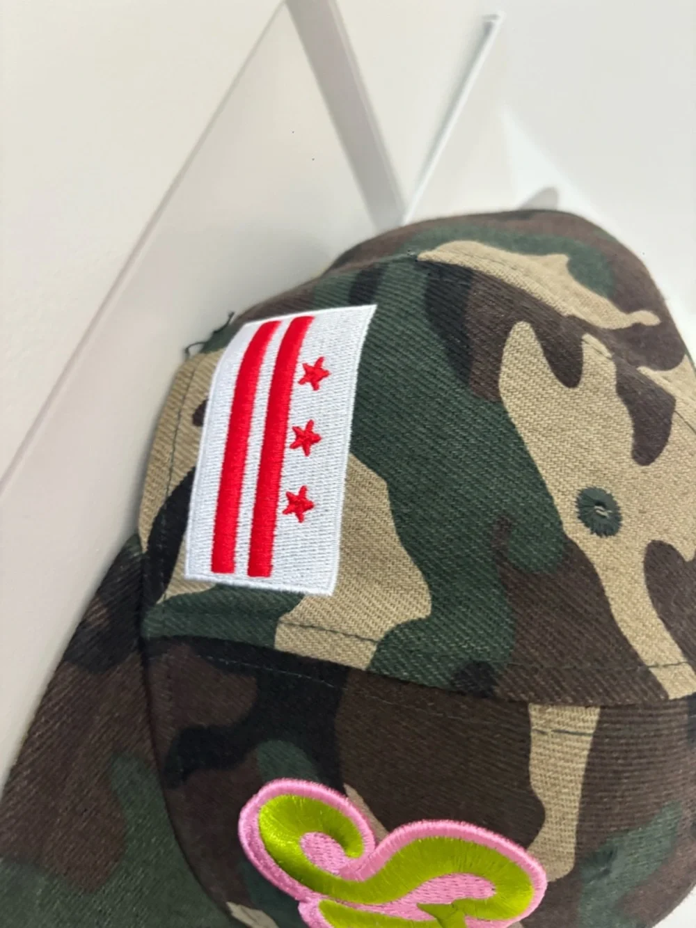 Camouflage Snapback Hat with Neon 'Stript' Embroidery - STRIPT CAMO HAT - Picture 5 of 8
